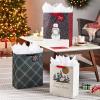 Hallmark Holiday Gift Bag Bundle with Tissue Paper and Gift Tags (3 Bags: 2 Extra Large 15″, 1 Large 13″) Gray Plaid, Snowy Farmhouse, Rustic Snowman