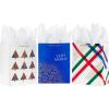Hallmark 15″ Christmas Gift Bags (2 Extra Large Bags: Pink and Blue, Penguins, Hedgehogs, Santa, Snowmen, Dog, Bunny Rabbits) for Kids, Grandchildren, Winter Baby Showers(Large)
