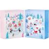 Hallmark 15″ Christmas Gift Bags (2 Extra Large Bags: Pink and Blue, Penguins, Hedgehogs, Santa, Snowmen, Dog, Bunny Rabbits) for Kids, Grandchildren, Winter Baby Showers(Extra Large)
