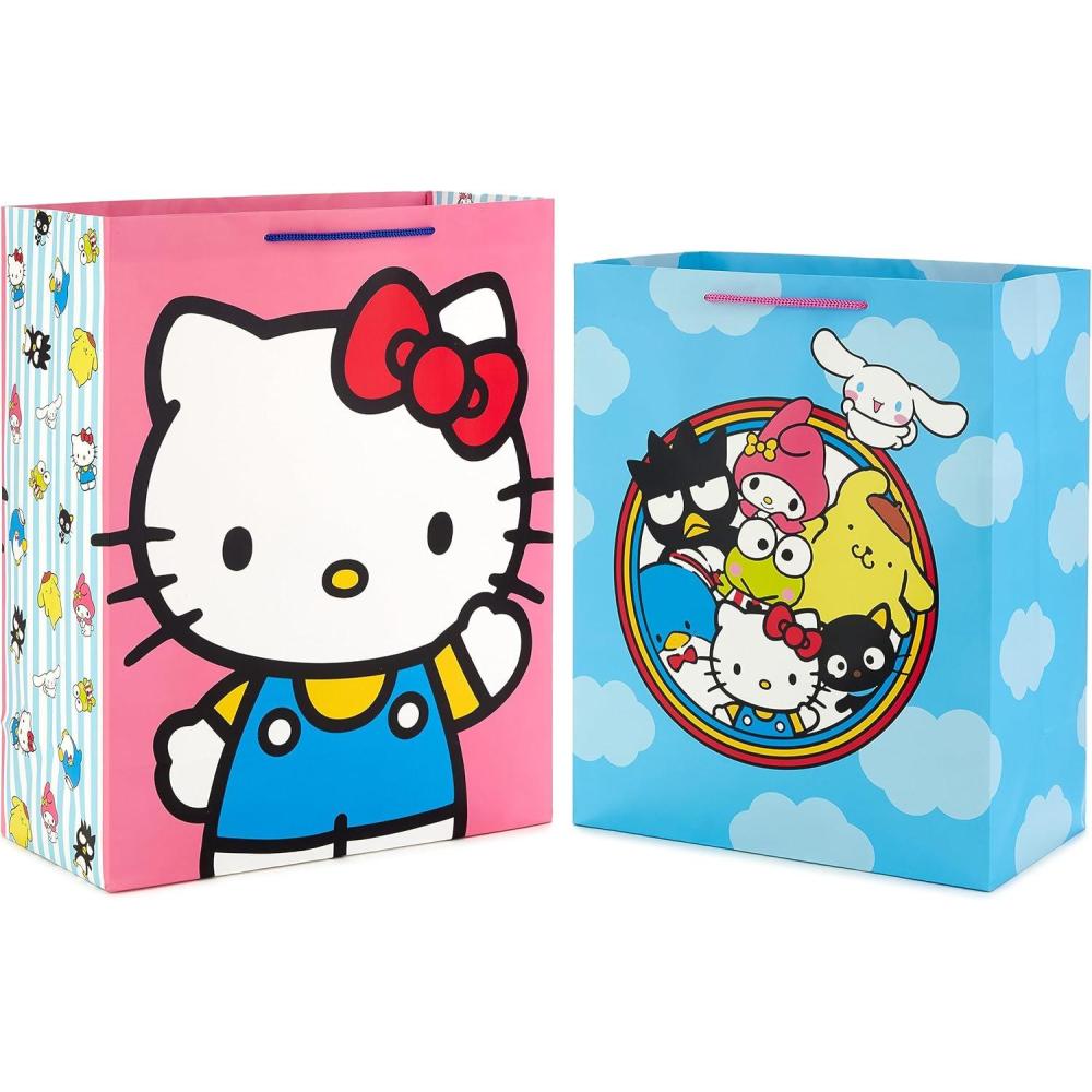 image:imageHallmark Hello Kitty Gift Bag Bundle 2 Bags 1 Large 13 1 XL 15 for Birthdays Back to School HalloweenHello Kitty