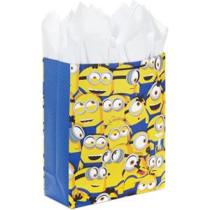 Hallmark 15″ Extra Large Gift Bag with Tissue Paper (Minions) for Kids, Birthdays, Christmas(Minions)