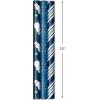 Hallmark Navy Blue Christmas Wrapping Paper Set (90 sq. ft. ttl, 10 Bows, 4 Ribbon Colors, 40 Gift Tag Stickers) Snowman, Stripes, Snowflakes, (0005JXW1198)(Navy  White and Silver)