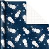Hallmark Navy Blue Christmas Wrapping Paper Set (90 sq. ft. ttl, 10 Bows, 4 Ribbon Colors, 40 Gift Tag Stickers) Snowman, Stripes, Snowflakes, (0005JXW1198)(Navy  White and Silver)