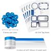 Hallmark Navy Blue Christmas Wrapping Paper Set (90 sq. ft. ttl, 10 Bows, 4 Ribbon Colors, 40 Gift Tag Stickers) Snowman, Stripes, Snowflakes, (0005JXW1198)(Navy  White and Silver)