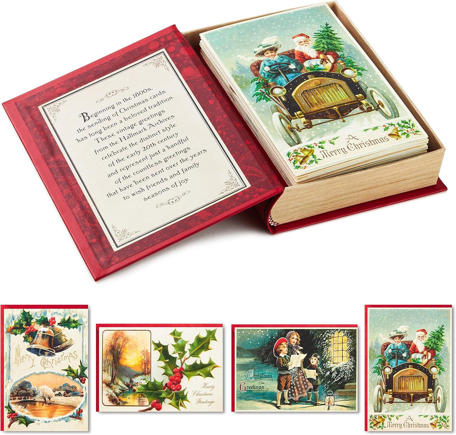 image:imageHallmark Valentines Day Cards Assortment 24 Cards and Envelopes Heart DecoVintage Christmas Book Box with Cards