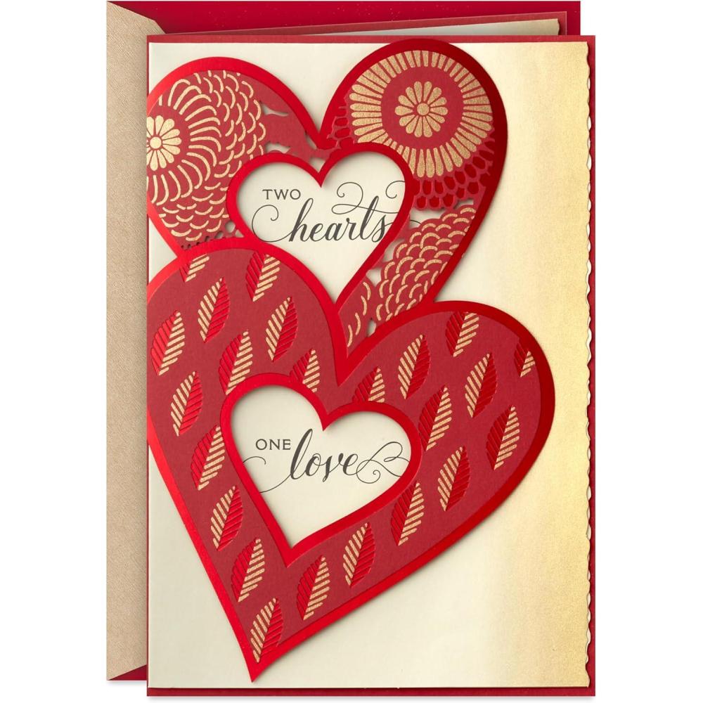 image:imageHallmark Valentines Day Card for Husband Wife Boyfriend Girlfriend Two HeartsTwo Hearts  One Love