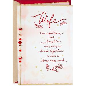 Hallmark Valentines Day Card for Husband, Wife, Boyfriend, Girlfriend (Two Hearts)(Happiness and Hard Work)
