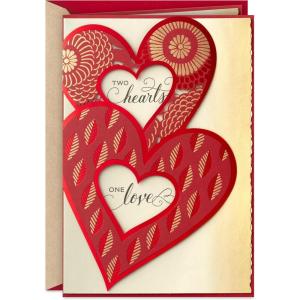 Hallmark Valentines Day Card for Husband, Wife, Boyfriend, Girlfriend (Two Hearts)(Two Hearts  One Love)