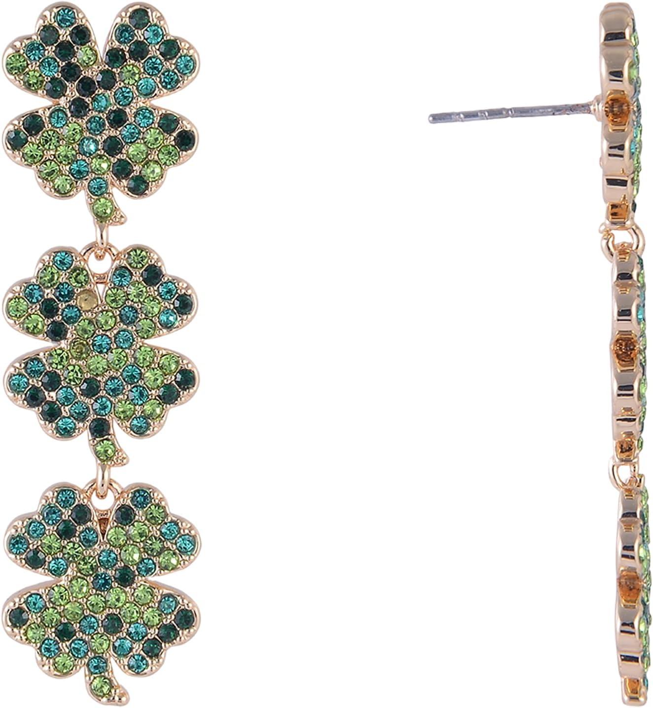 image:imageHallmark St Patricks Day Four Leaf Clover Linear Earrings