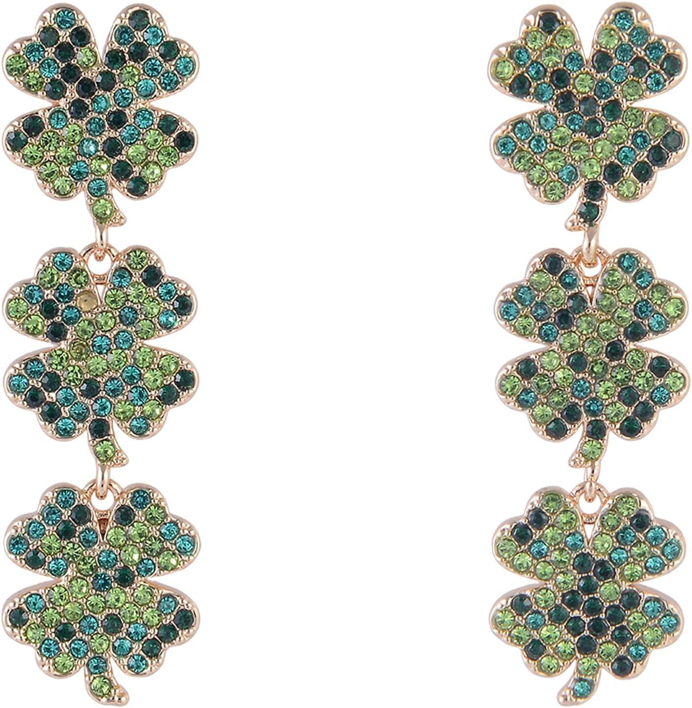 image:imageHallmark St Patricks Day Four Leaf Clover Linear Earrings