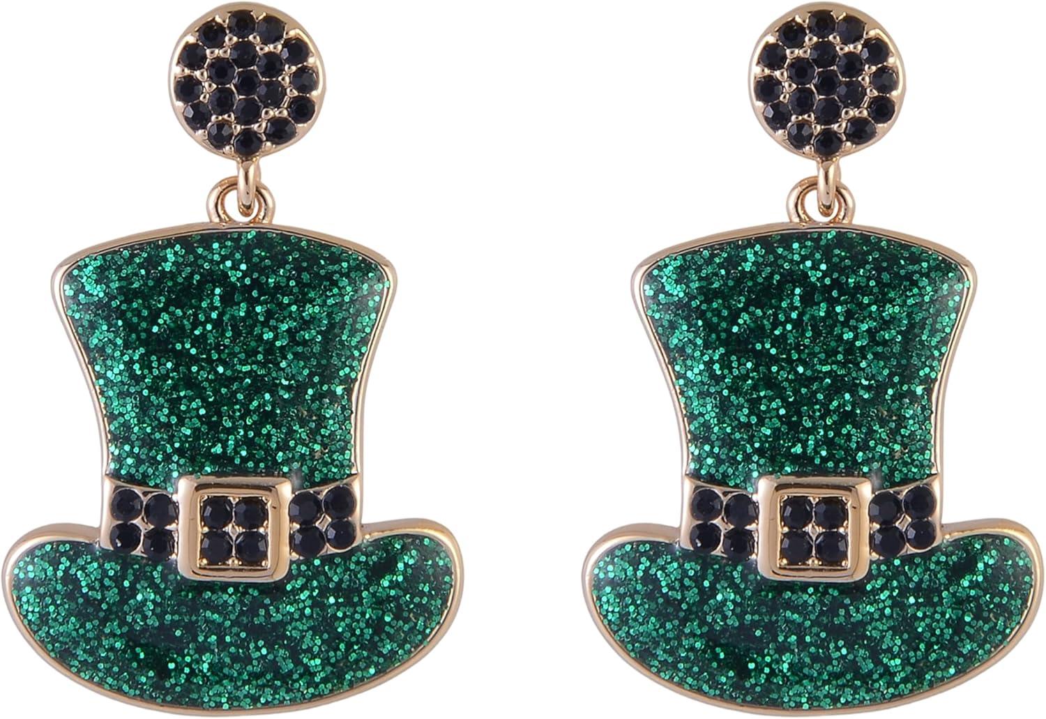 image:imageHallmark St Patricks Day Glitter Top Hat Earrings