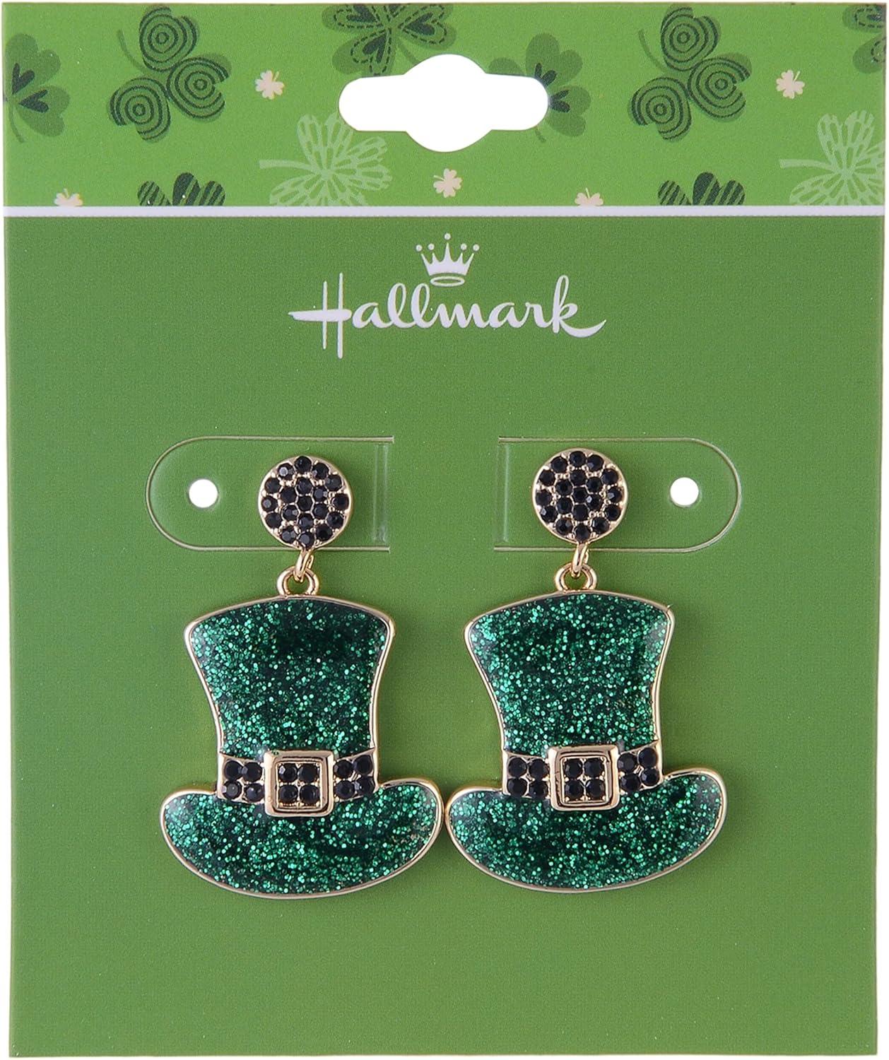image:imageHallmark St Patricks Day Glitter Top Hat Earrings