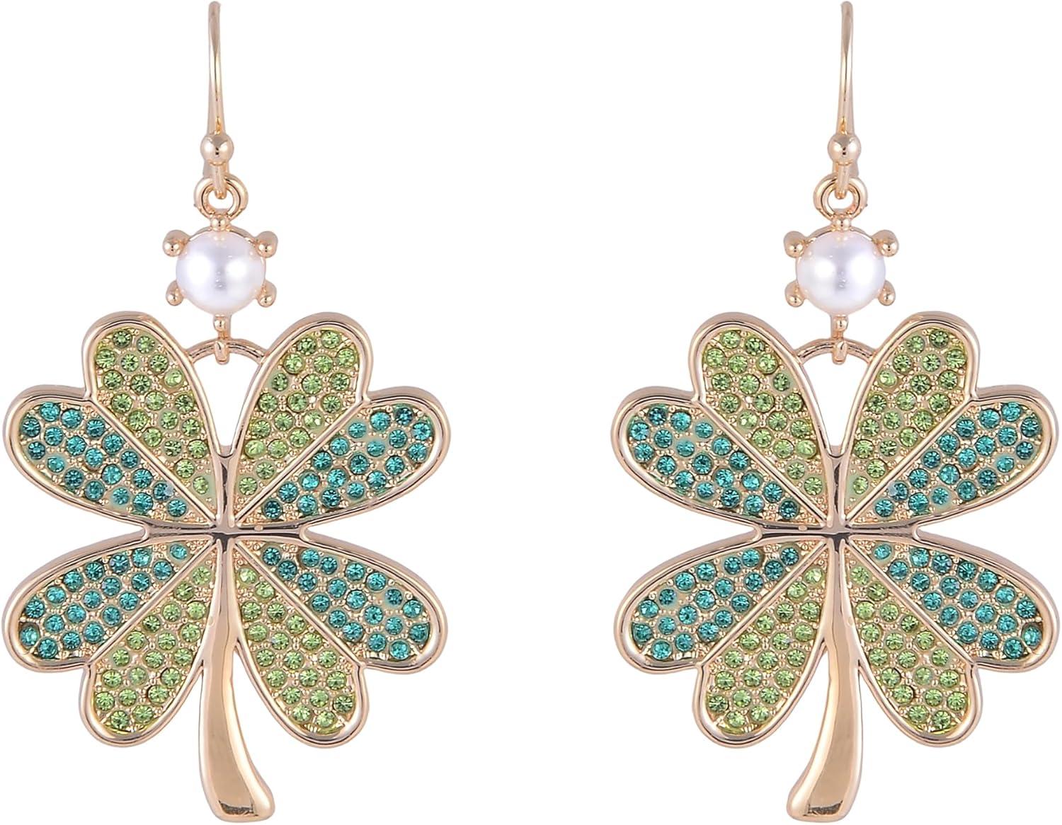 image:imageHallmark St Patricks Day Green Stone Four Leaf Clover Earrings
