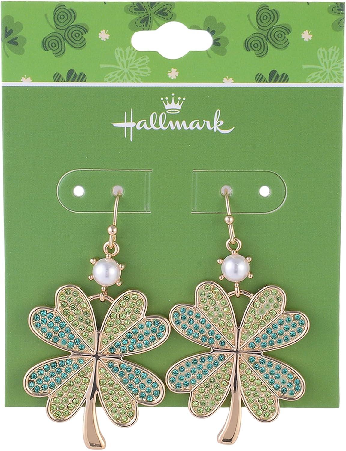 image:imageHallmark St Patricks Day Green Stone Four Leaf Clover Earrings