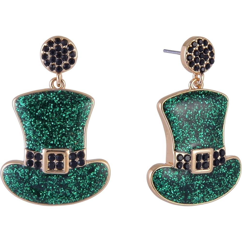 image:imageHallmark St Patricks Day Glitter Top Hat Earrings