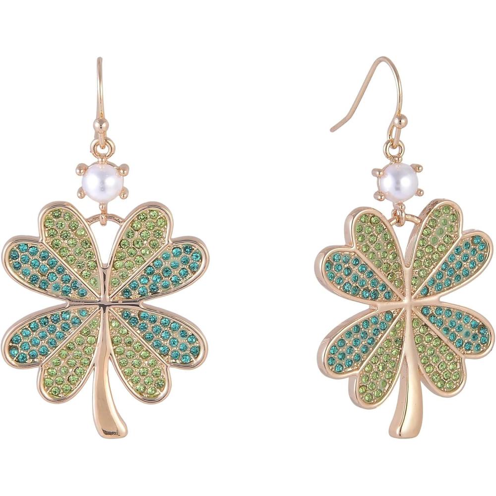 image:imageHallmark St Patricks Day Green Stone Four Leaf Clover Earrings