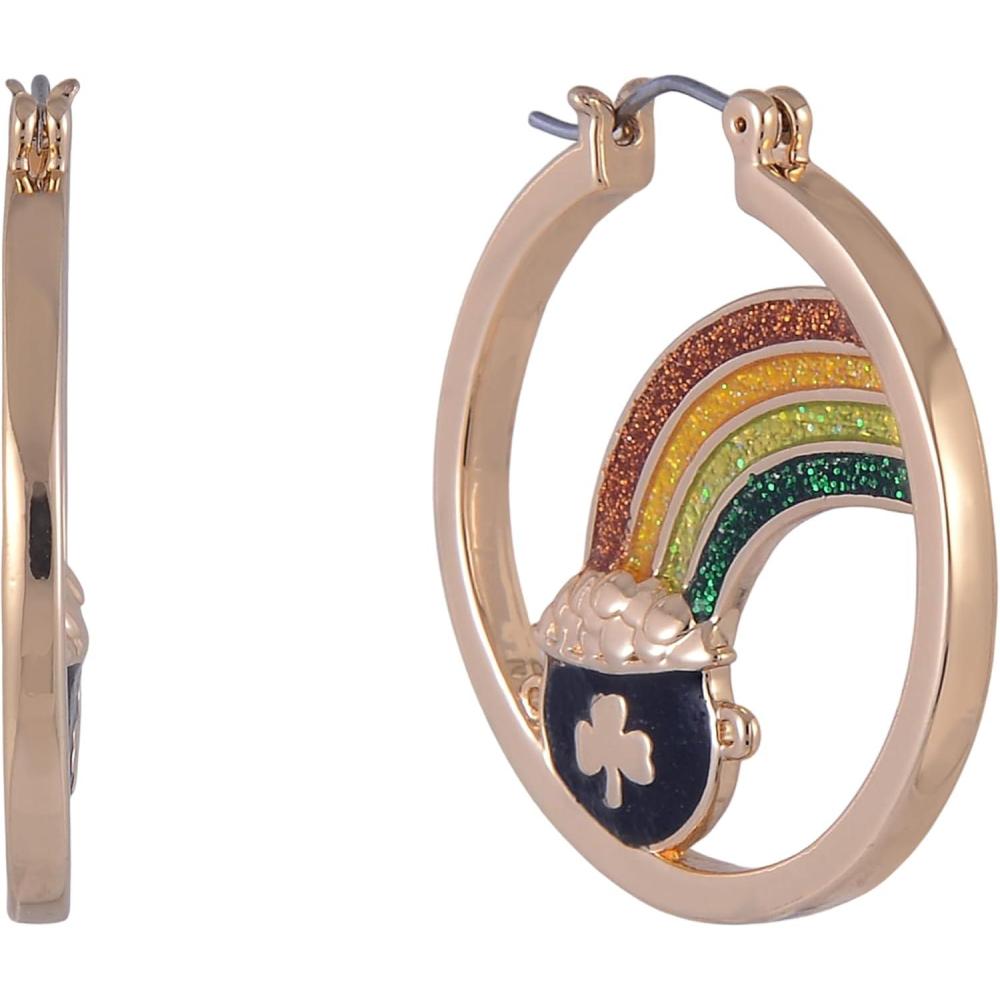 image:imageHallmark St Patricks Day Pot Of Gold Hoop Earrings