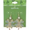 Hallmark St. Patrick’s Day Green Stone Four Leaf Clover Earrings