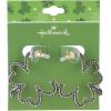 Hallmark St. Patrick’s Day Green Stone Shamrock Hoop Earrings