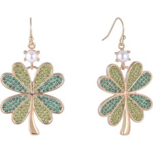 Hallmark St. Patrick’s Day Green Stone Four Leaf Clover Earrings
