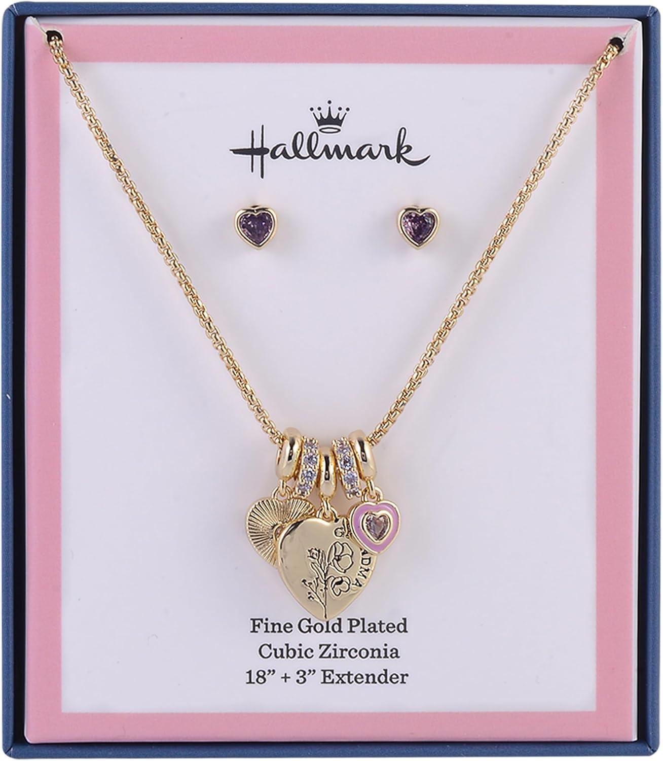 image:imageHallmark Mothers Day Gold Tone Grandma Cluster Charm Necklace and Earring Set