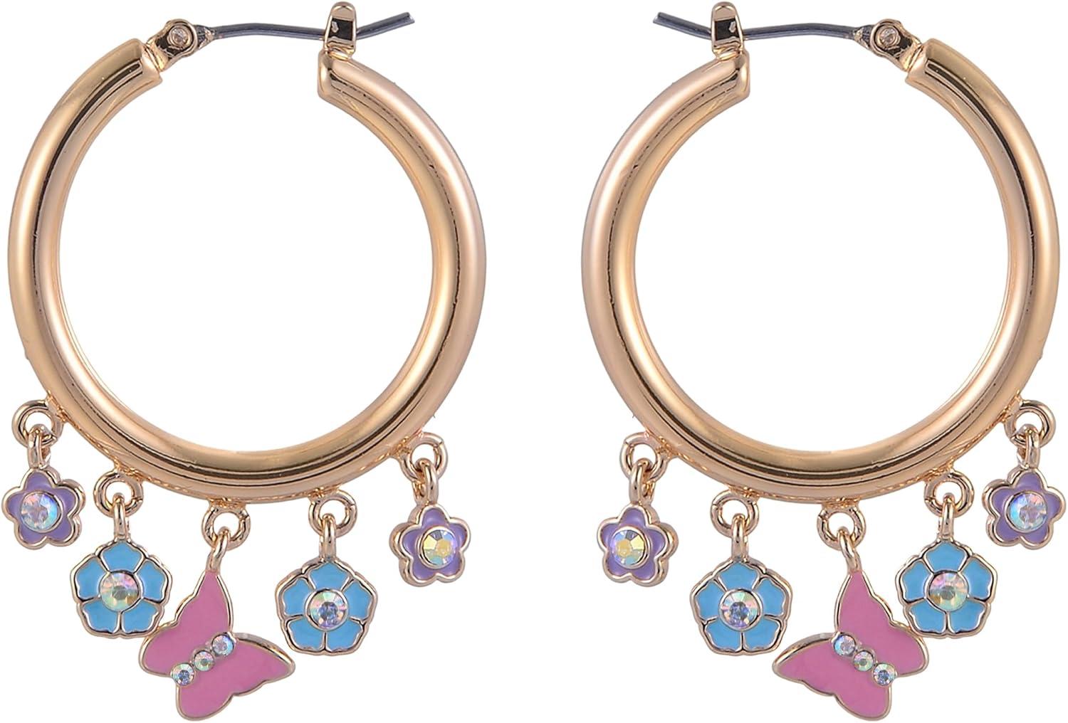 image:imageHallmark Mothers Day Gold Tone Hoop Earrings with Enamel Drops
