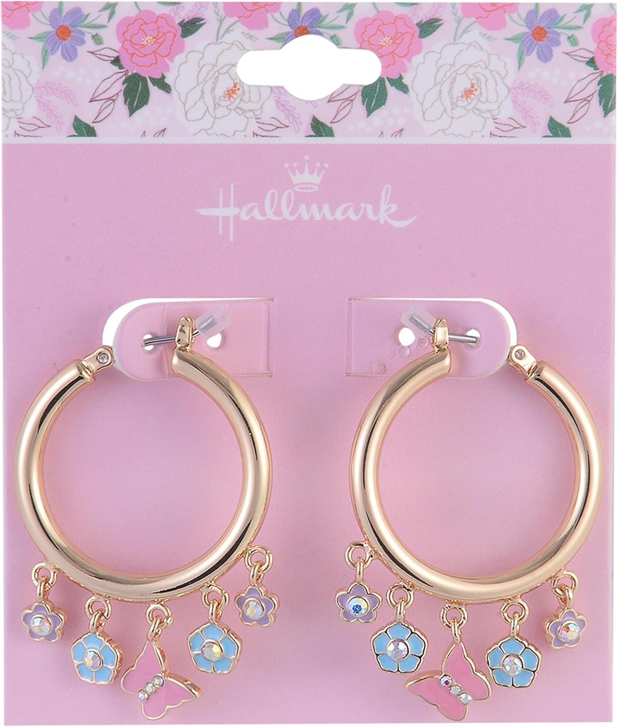 image:imageHallmark Mothers Day Gold Tone Hoop Earrings with Enamel Drops