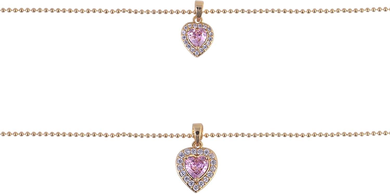 image:imageHallmark Mothers Day Tear and Share Gold Tone Pink Heart Pendant Necklaces