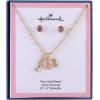Hallmark Mother’s Day Gold Tone Nana Rose Pendant Necklace and Earring Set