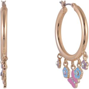Hallmark Mother’s Day Gold Tone Hoop Earrings with Enamel Drops