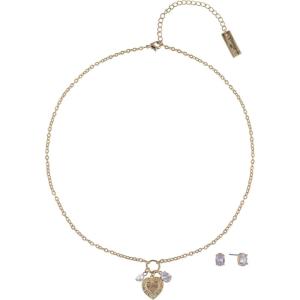 Hallmark Mother’s Day Gold Tone Mama Heart Pendant Necklace and Earring Set
