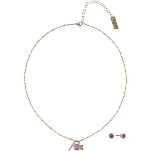Hallmark Mother’s Day Gold Tone Nana Rose Pendant Necklace and Earring Set