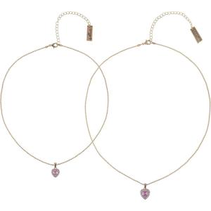 Hallmark Mother’s Day Tear and Share Gold Tone Pink Heart Pendant Necklaces
