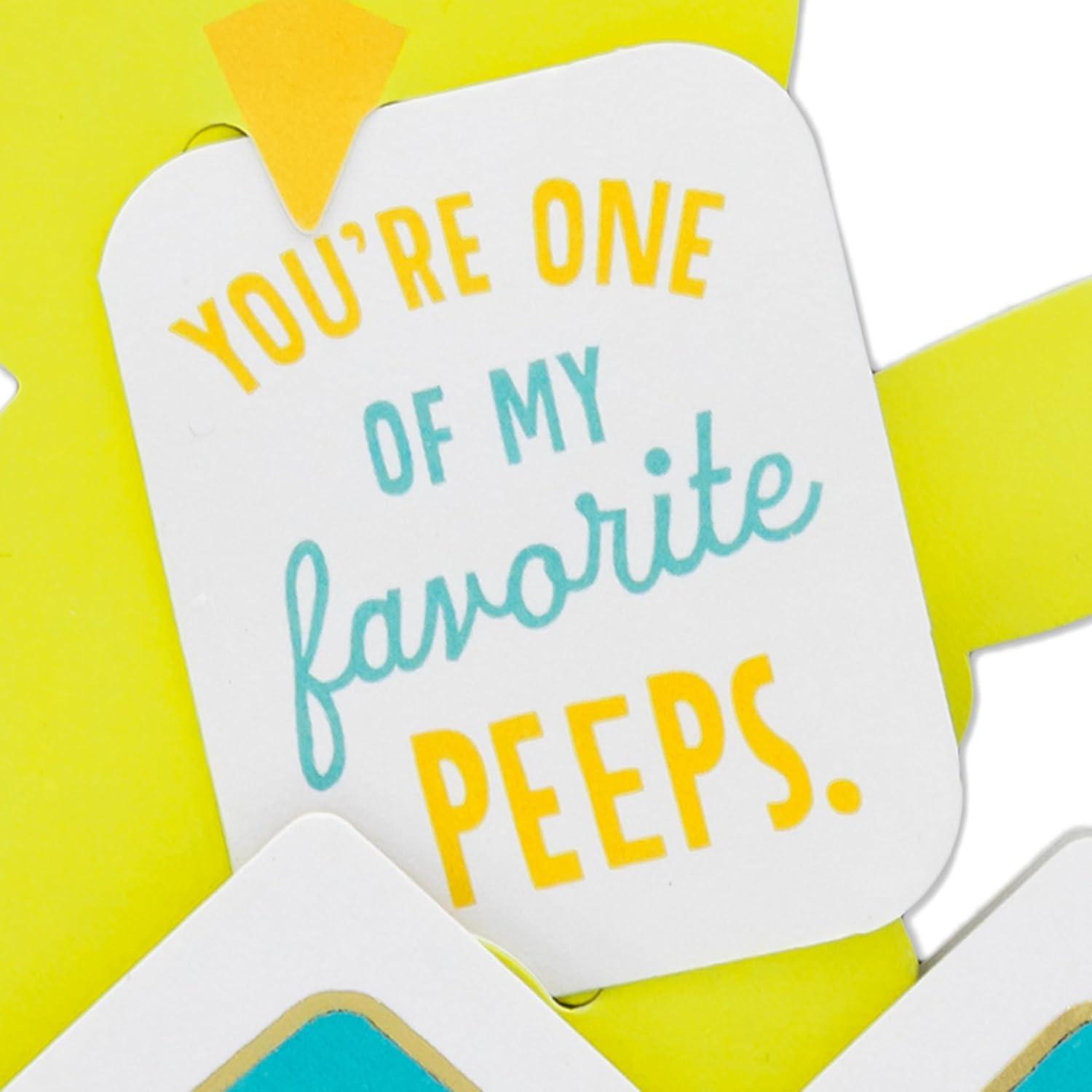 image:imageHallmark Easter Card My Favorite Peep DieCut Baby Chick in Egg with Removable Mini Card for Kids Grandchildren Friends Family