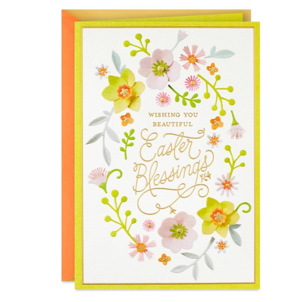 image:imageDaySpring Religious Easter Card Beautiful Blessings Pink and Yellow Flowers for Friend Relative Coworker