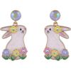 Hallmark Easter Bunny and Flower Earrings