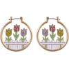 Hallmark Tulip Theme Hoop Earrings