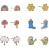 Hallmark 6 pack Easter Spring Stud Earring Set
