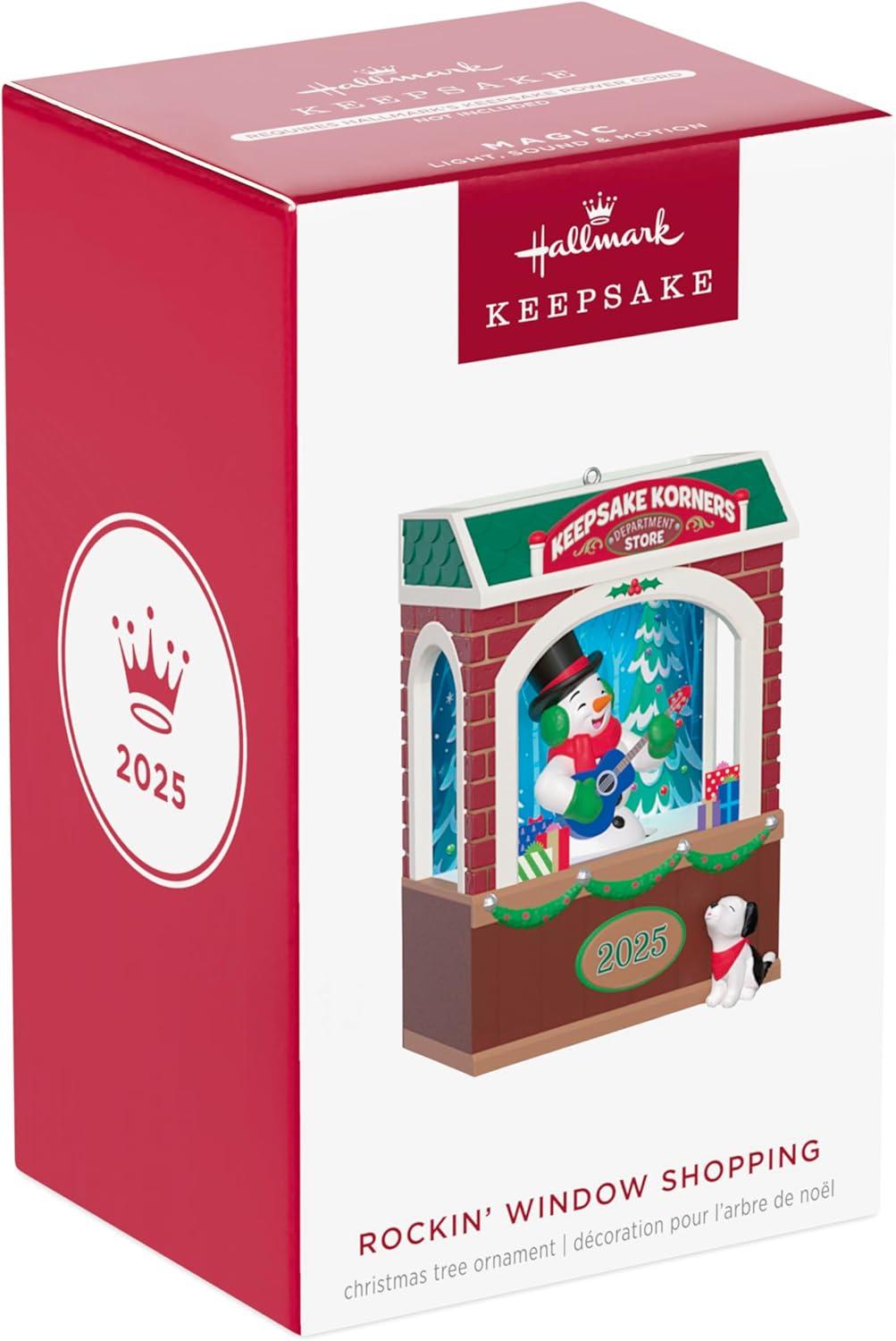 image:imageHallmark Keepsake Christmas Ornament 2025 Rockin Window Shopping 2025 Musical with Light and Motion Snowman Collectors GiftsRockin Window Shopping