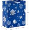 Hallmark 13″ Christmas Gift Bags – Snowflakes on Blue, Polar Bear, Snowy Woodland Scene (3 Large Blue Bags) for Holiday Parties, Winter Birthdays, Baby Showers(4 Count (Pack of 1))