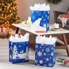 Hallmark 13″ Christmas Gift Bags – Snowflakes on Blue, Polar Bear, Snowy Woodland Scene (3 Large Blue Bags) for Holiday Parties, Winter Birthdays, Baby Showers(1 Count (Pack of 3))
