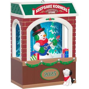 Hallmark Keepsake Christmas Ornament 2025, Rockin’ Window Shopping 2025 Musical with Light and Motion, Snowman Collectors Gifts(Rockin’ Window Shopping)