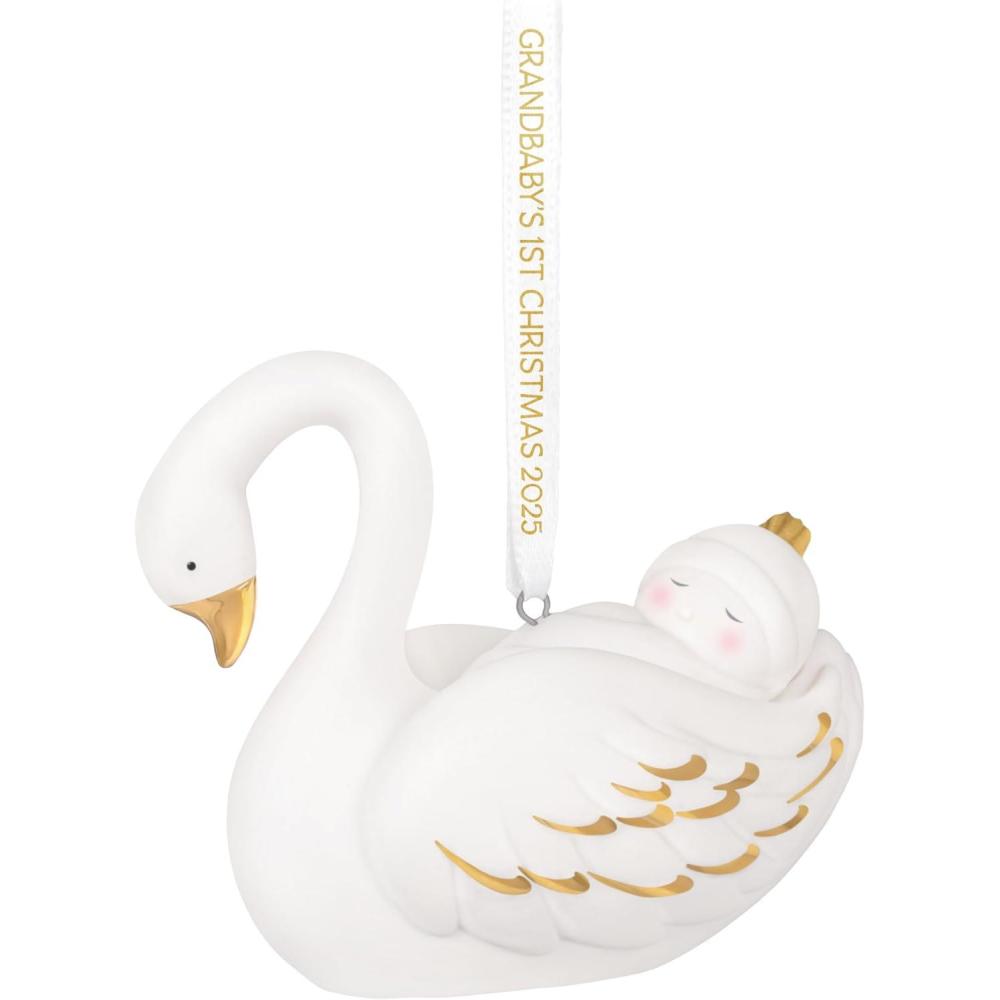 image:imageHallmark Keepsake Christmas Ornament 2025 Grandbabys First Christmas Swan 2025 Porcelain2025 Grandbabys First Christmas