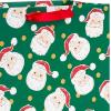 Hallmark Retro Christmas Gift Bag Bundle for Kids (2 Bags: 13″ Large, 15″ Extra Large) Vintage Santa, Ho Ho Ho, Green, Red and White(Vintage Santa  “Ho Ho Ho “)