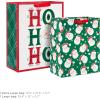 Hallmark Retro Christmas Gift Bag Bundle for Kids (2 Bags: 13″ Large, 15″ Extra Large) Vintage Santa, Ho Ho Ho, Green, Red and White(Vintage Santa  “Ho Ho Ho “)