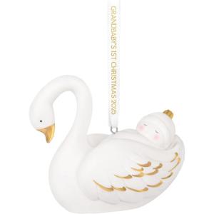 Hallmark Keepsake Christmas Ornament 2025, Grandbaby’s First Christmas Swan 2025, Porcelain(2025 Grandbaby’s First Christmas)