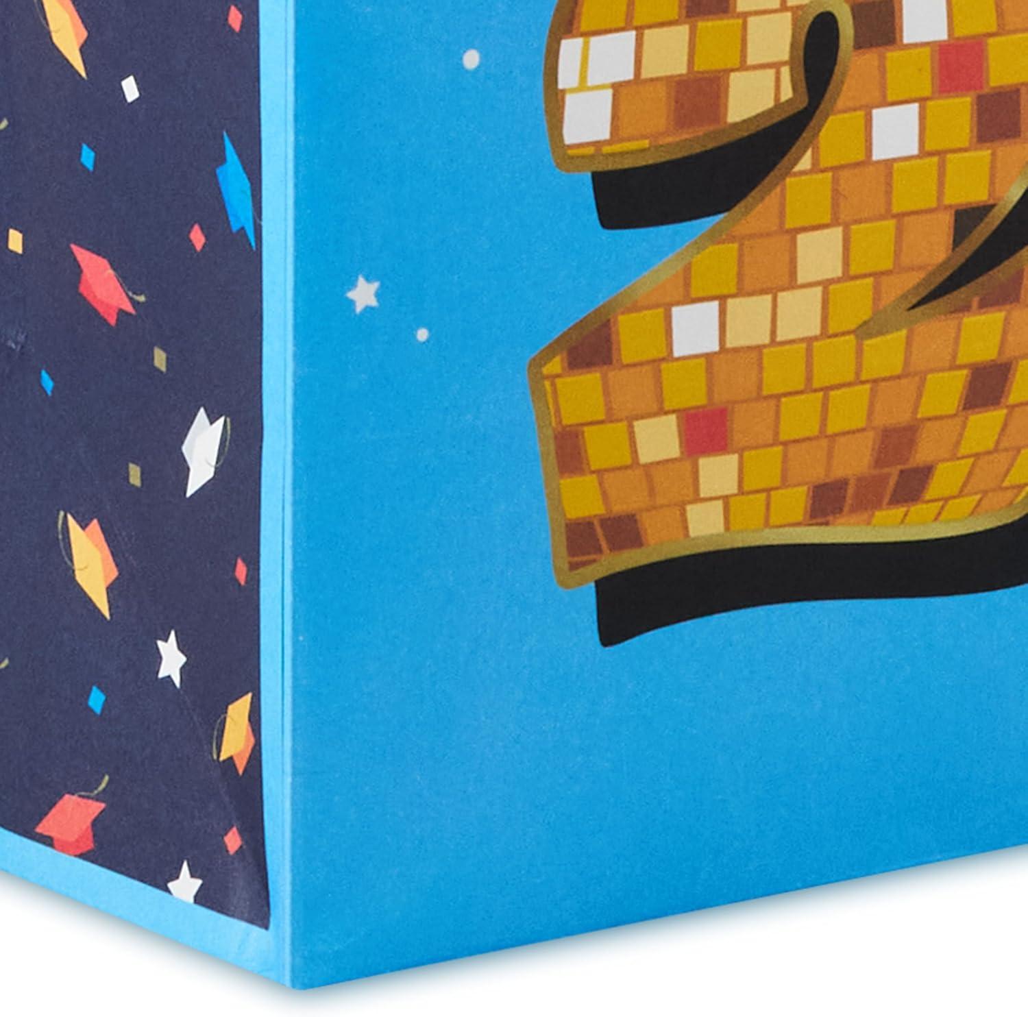 image:imageHallmark 9 Medium YearDated Graduation Gift Bag with Tissue Paper Class of 2026 Gold Disco Ball on Blue with Stars for High School College University