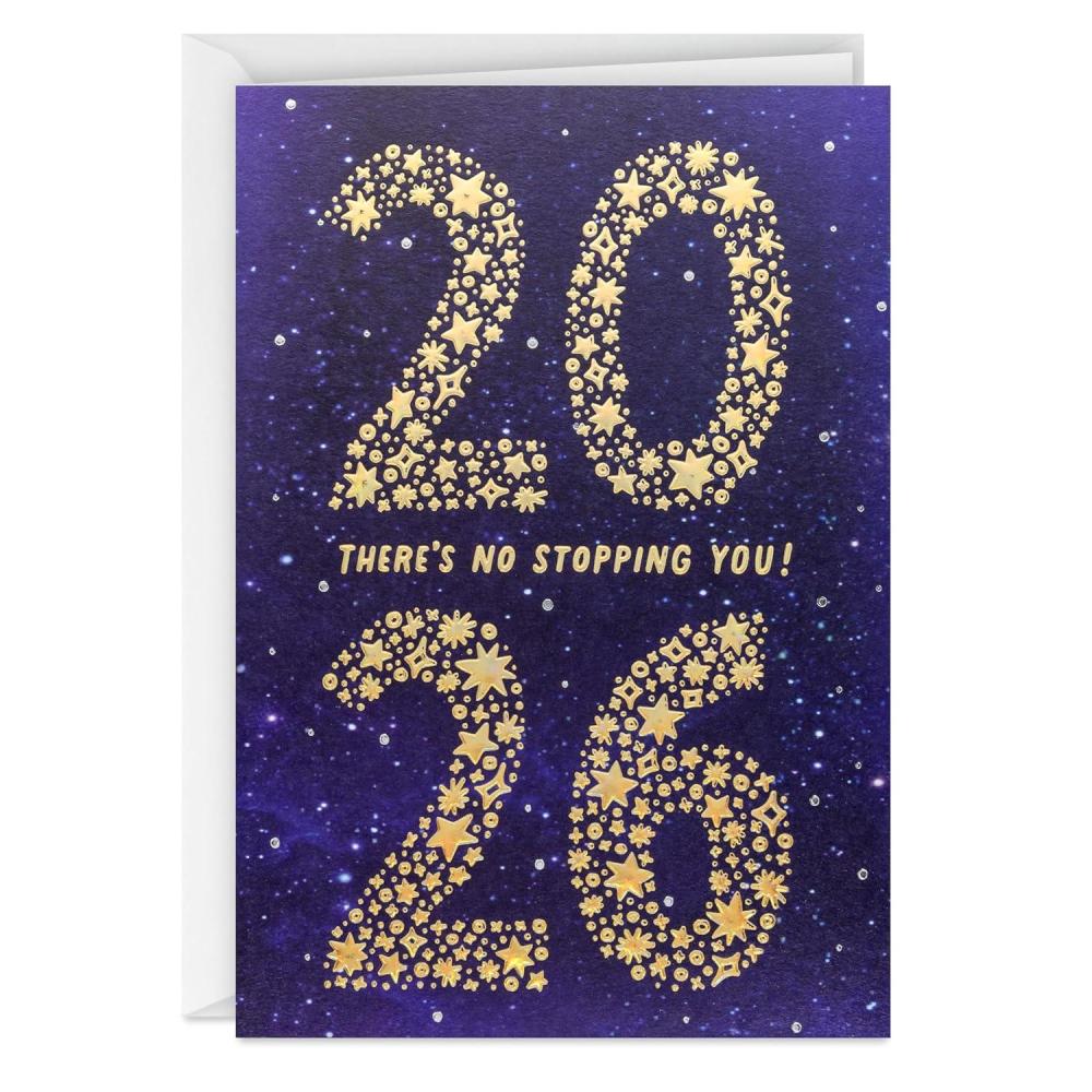 image:imageHallmark YearDated Graduation Card Class of 2026 Theres No Stopping You Gold Foil Stars on Blue