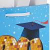 Hallmark 9″ Medium Year-Dated Graduation Gift Bag with Tissue Paper (Class of 2026, Gold Disco Ball on Blue with Stars) for High School, College, University