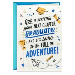 DaySpring Religious Graduation Card (God Is Writing Your Next Chapter) for Son, Daughter, Grandchild, Niece, Nephew